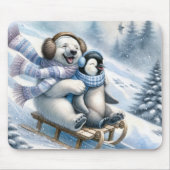 Eisbär mit Pinguin Mousepad (Vorne)