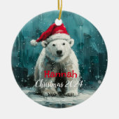 Eisbär mit Santa Cap Ornament (Vorne)