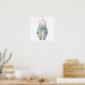 Eisbär mit Schal und Jacke Poster (Küche)