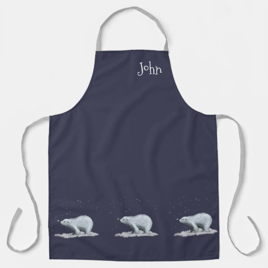 Eisbär mit Schneeflocken Schürze (Vorderseite)