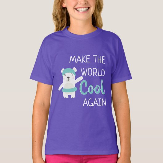 Eisbär mit schwimmendem Ring Klimawandel T-Shirt (Vorderseite)