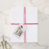EISBÄR MIT WEIHNACHTSMANNMÜTZE GESCHENKETIKETT GESCHENKANHÄNGER (Mit Garn)