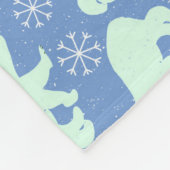 Eisbär-Muster Fleecedecke (Ecke)