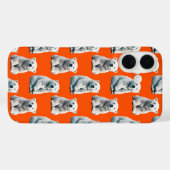 Eisbär-Musterdesign auf Orange Case-Mate iPhone Hülle (Rückseite (Horizontal))