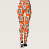 Eisbär-Musterdesign auf Orange Leggings (Rückseite)