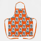 Eisbär-Musterdesign auf Orange Schürze (Vorderseite)