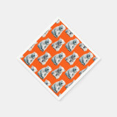 Eisbär-Musterdesign auf Orange Serviette (Ecke)