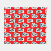 Eisbär-Musterdesign auf Rot Fleecedecke (Vorderseite (Horizontal))