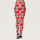 Eisbär-Musterdesign auf Rot  Leggings (Rückseite)
