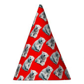 Eisbär-Musterdesign auf Rot Partyhütchen (Rechts)