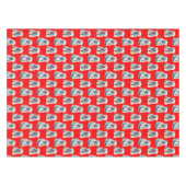 Eisbär-Musterdesign auf Rot  Tischdecke (Vorderseite (Horizontal))
