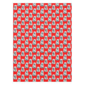 Eisbär-Musterdesign auf Rot  Tischdecke (Vorderseite)