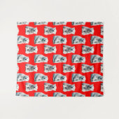 Eisbär-Musterdesign auf Rot Wandteppich (Vorderseite (Horizontal))