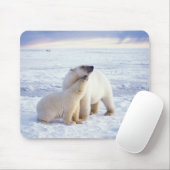 Eisbär-Mutter mit Jungtier, Packeis Mousepad (Mit Mouse)