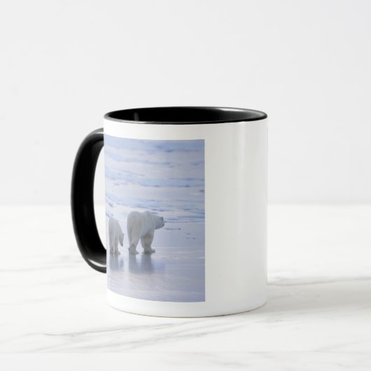 Eisbär-Mutter und CUB Tasse (Vorderseite Links)
