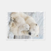 Eisbär-Mutter-und-Jungtier-Decke Fleecedecke (Vorderseite (Horizontal))