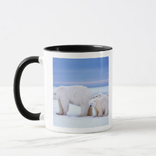 Eisbär-Muttertier mit Jungen Tasse