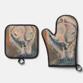 Eisbär Ofenhandschuh & Topflappen-Set (Vorderseite)