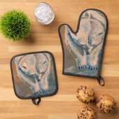 Eisbär Ofenhandschuh & Topflappen-Set (Oben Unten)