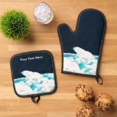 Eisbär Ofenhandschuh & Topflappen-Set (Oben Unten)