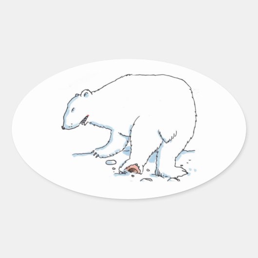 Eisbar-Oval-Aufkleber Ovaler Aufkleber (Vorderseite)
