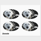 Eisbär Ovaler Aufkleber (Blatt)