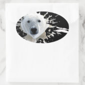 Eisbär Ovaler Aufkleber (Tasche)