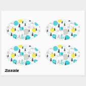 Eisbär Ovaler Aufkleber (Blatt)