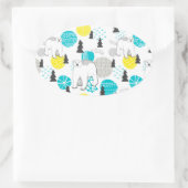 Eisbär Ovaler Aufkleber (Tasche)