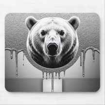 Eisbar-Porträt mit metallischem Tropfeneffekt 🐻‍❄