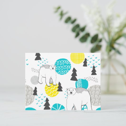 Eisbär Postkarte (Stehend Vorderseite)