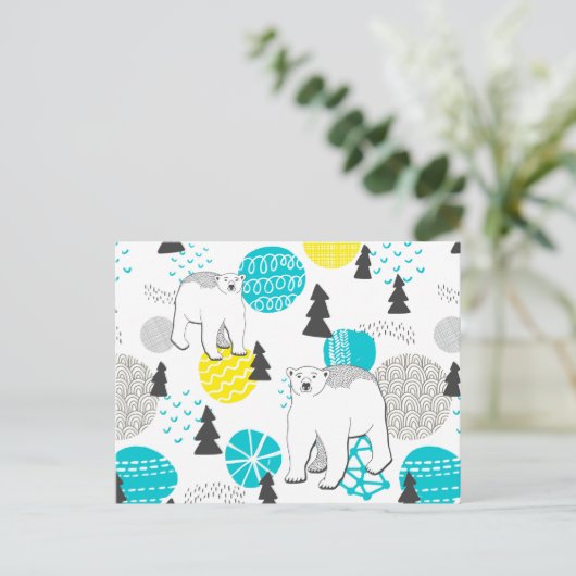 Eisbär Postkarte (Stehend Vorderseite)