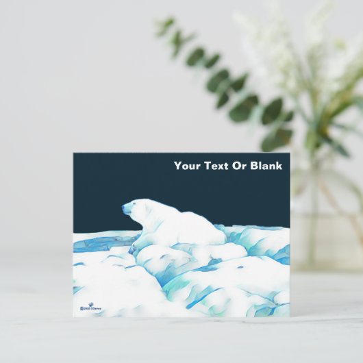 Eisbär Postkarte (Stehend Vorderseite)