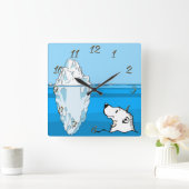 Eisbär Quadratische Wanduhr (Zuhause)