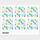 Eisbär Quadratischer Aufkleber (Blatt)