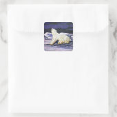 Eisbär Quadratischer Aufkleber (Tasche)