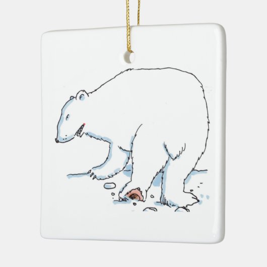 Eisbar quadratischer Keramik-Schmuck 2-seitig Keramikornament (Links)