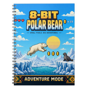 Eisbär, Retro-8-Bit-Pixelkunst Notizblock