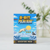 Eisbär, Retro-8-Bit-Pixelkunst Postkarte (Stehend Vorderseite)