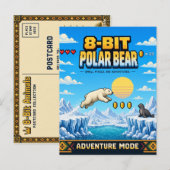 Eisbär, Retro-8-Bit-Pixelkunst Postkarte (Vorne/Hinten)