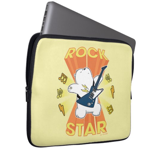 Eisbär - Rock Star Laptopschutzhülle (Vorne Rechts)