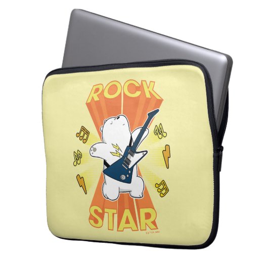 Eisbär - Rock Star Laptopschutzhülle (Vorderseite Links)