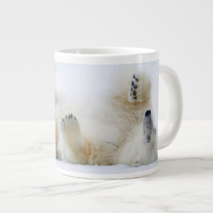 Eisbär rollt im Schnee, Norwegen Jumbo-Tasse