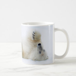 Eisbär rollt im Schnee, Norwegen Kaffeetasse
