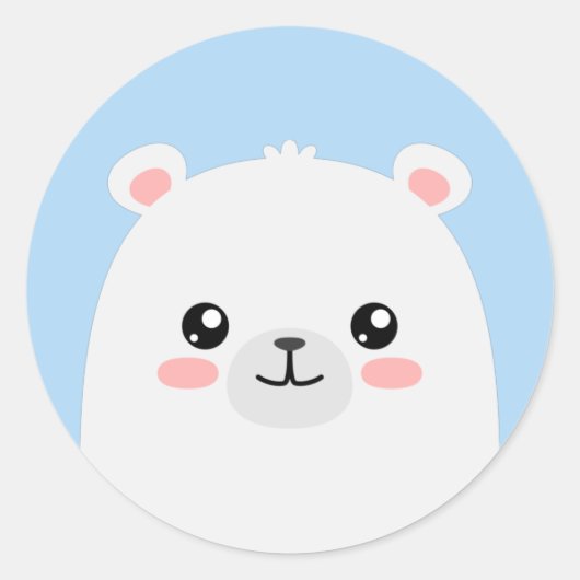 Eisbär Runder Aufkleber (Vorderseite)