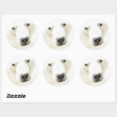 Eisbär Runder Aufkleber (Blatt)