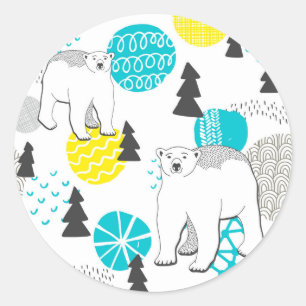 Eisbär Runder Aufkleber