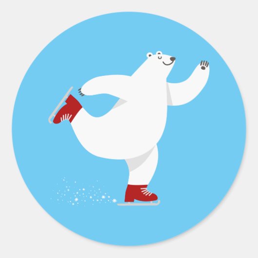 Eisbär Runder Aufkleber (Vorderseite)