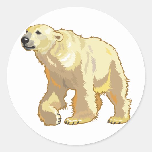 Eisbär Runder Aufkleber (Vorderseite)