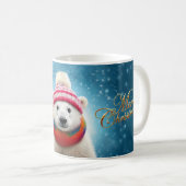 Eisbär-Santa-Mütze und -Schal Kaffeetasse (VorderseiteRechts)
